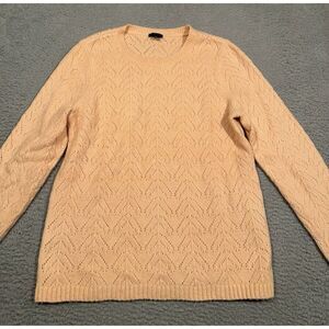 Talbots Petite Womens Knit Sweater Pink Peach XLp Long‎ Sleeve Pullover Eyelit